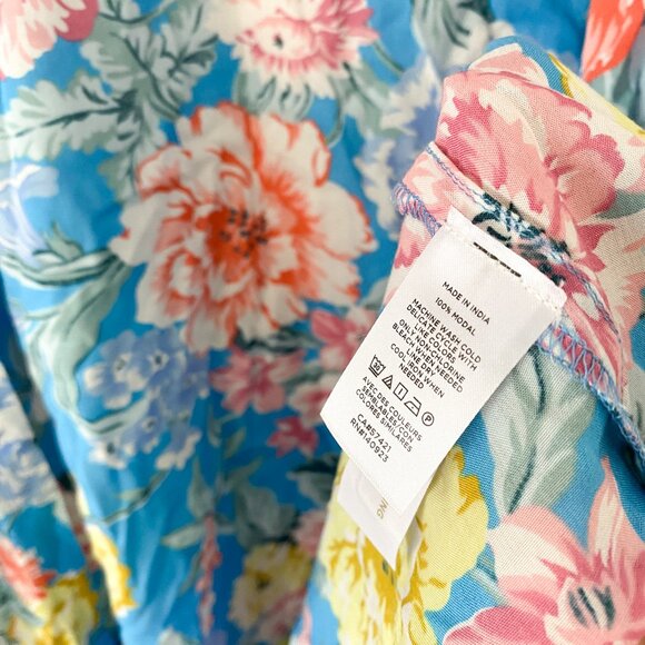 NWT LOFT Blue Multi Floral Kimono – Size XS/Small Cottage Floral Romantic - Picture 7 of 7